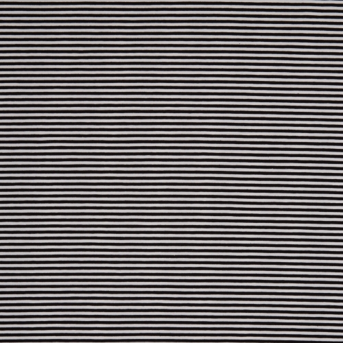 Jersey Swafing - Streifen - 3 mm - Weiß/Schwarz - Reststück ca. 100 cm